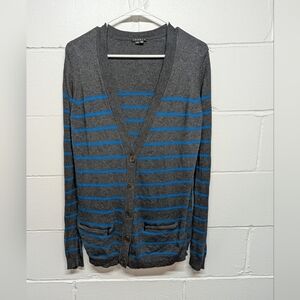 THEORY (Large) Cotton Cashmere Blend Button V-neck Cardigan Sweater